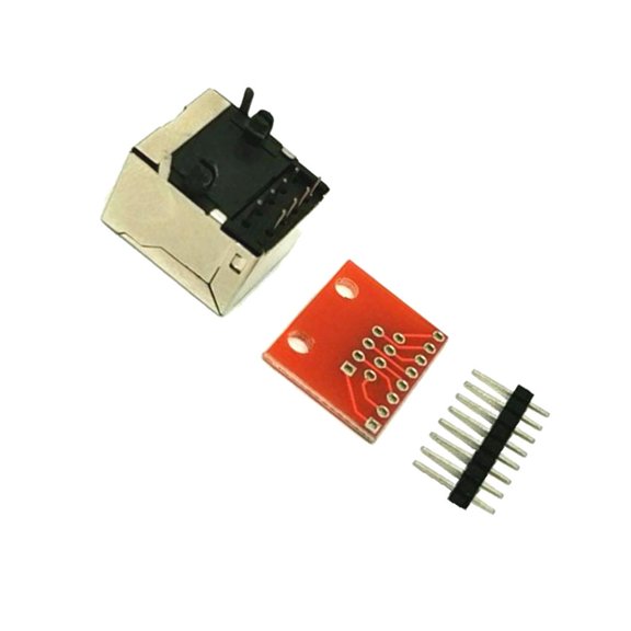 Small PCB Connector Breakout Components Supplies Set for Check Ethernet 18x20mm