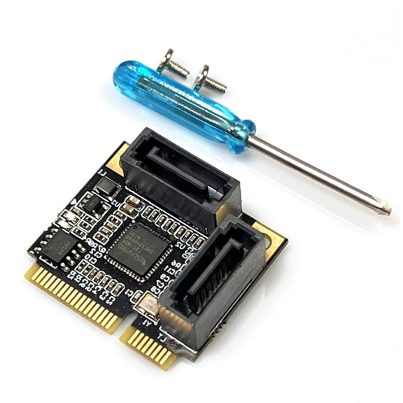 Small PCIE Adapter to 2 Port SATA3.0 6Gbps Fast Speed Expansion Card ASM1061 Controller for Computer Desktop Accessories