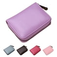 thumbnail image 1 of Small PU Leather Wallet for Women RFID Blocking 12 Credit Card Holder Zipper Card Case，Purple, 1 of 9