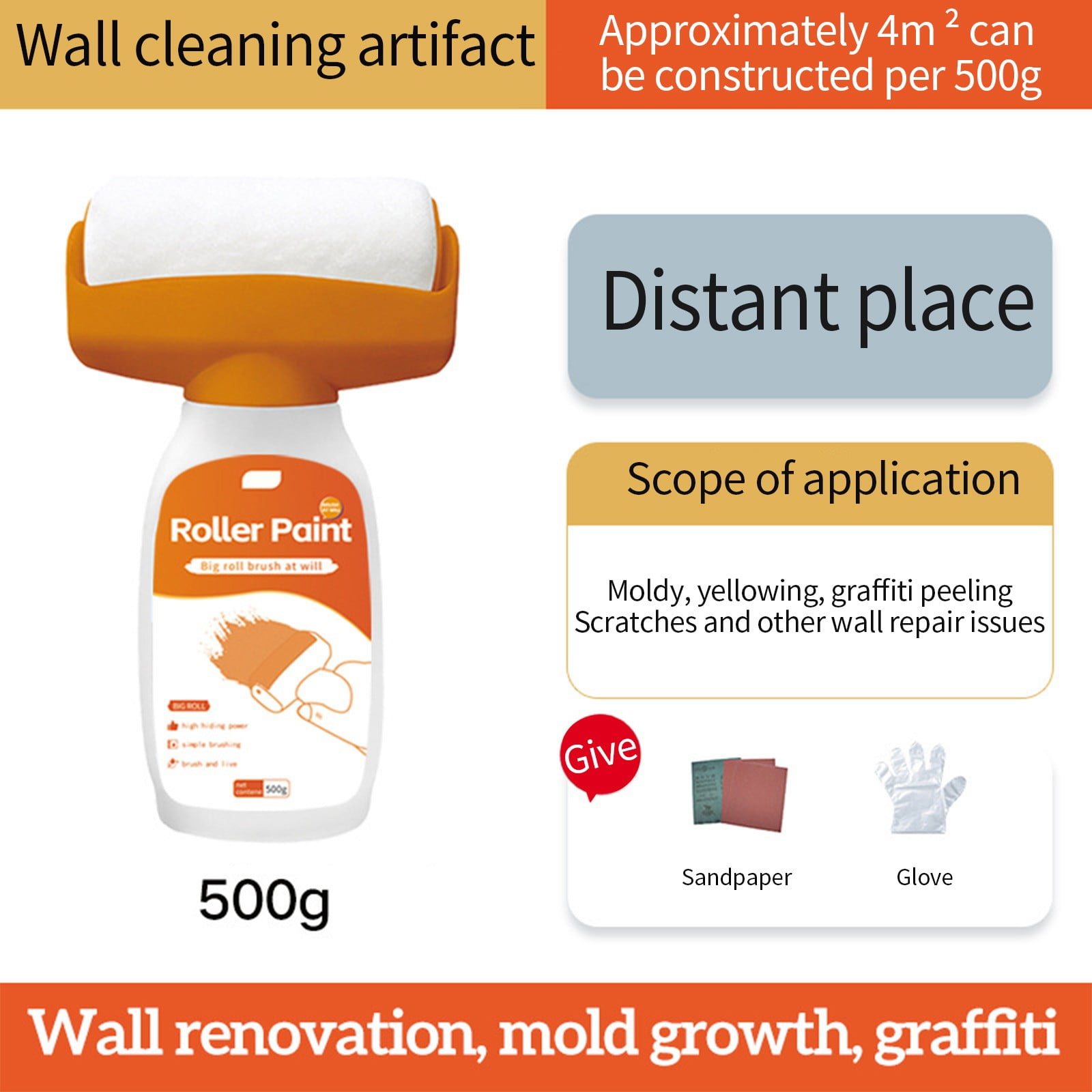 Small Paint Roller,Roller Paint Brush,Wall Repair Roller,2In1