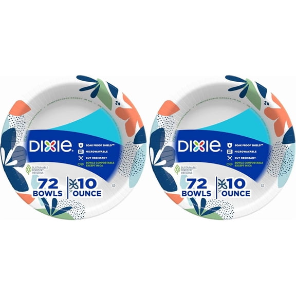 Small Paper Bowls, 10 Oz,Microwave-Safe, Soak-Proof, Disposable Bowls Great For Snacks, Dessert, And Light Lunch Meals