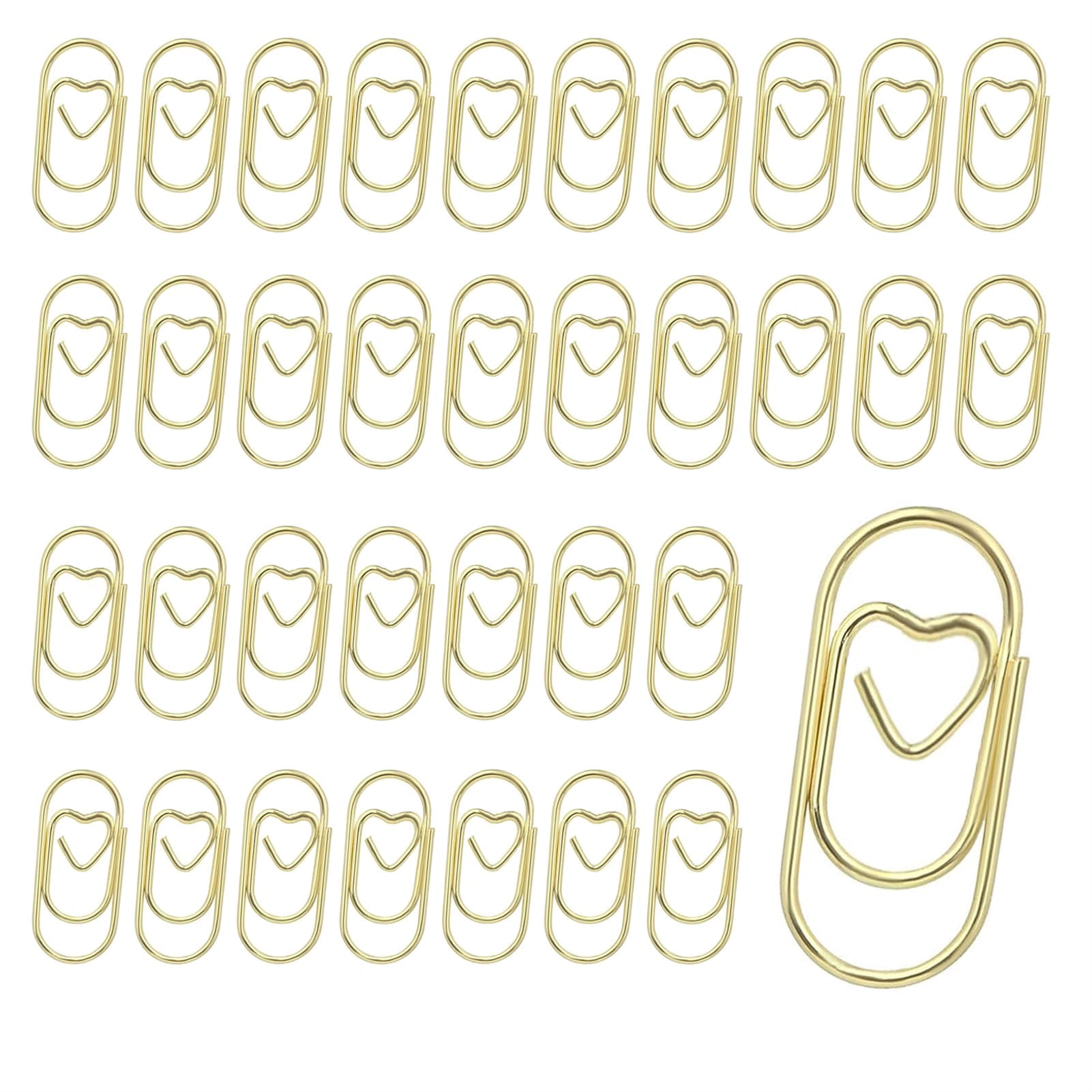 Small Paper Clips, 200 Pieces Gold Metal Paper Clips Mini Cute Love ...