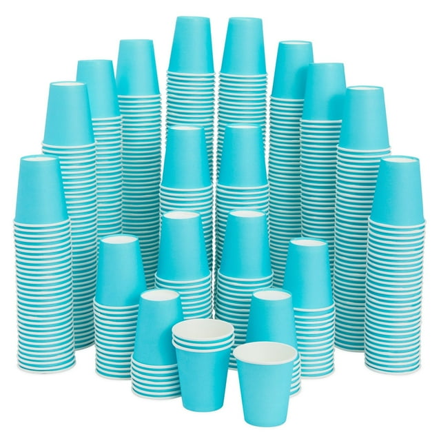 Small Paper Cups for Bathroom, 3oz Disposable Mouthwash Cups Bulk (Blue