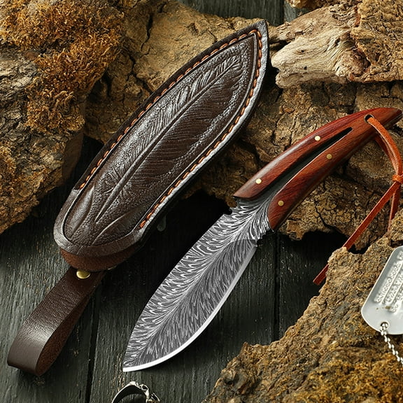 Small Paring Knife 3.5-inch Mini Butcher Knife with Sheath,Sharp Slicing Meat Fish and Peeling Fruit and Cutting Vegetables