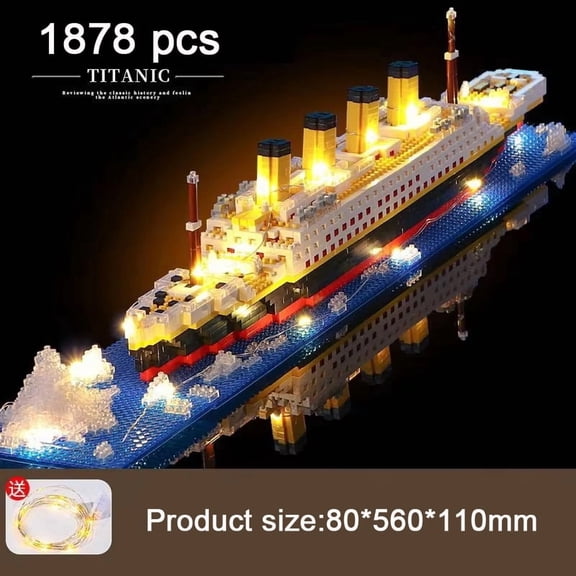 Small Particle Building Block Assembly Toy Titanic Giant Boy Girl Puzzle Cruise Ship Brick Model Kit Desltop Birthday Gift Child