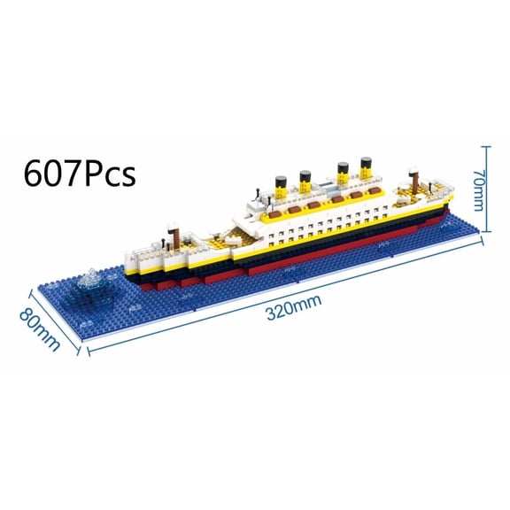Small Particle Building Block Assembly Toy Titanic Giant Boy Girl Puzzle Cruise Ship Brick Model Kit Desltop Birthday Gift Child