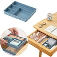 thumbnail image 1 of Small Parts Organizer Box Cozival 4-Compartment Stackable Desktop Organizer Box with Drawer - Small Item Classification Storage for Stationery, Office & Craft Supplies, Desktop Drawer Organizer, Blue, 1 of 4