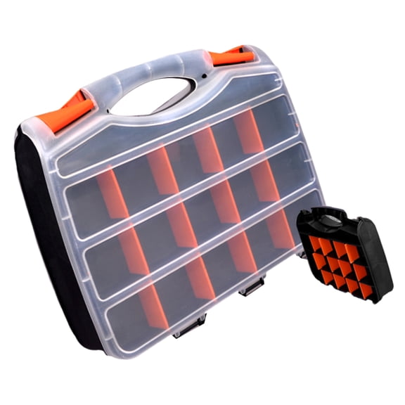 Small Parts Organizers Box with Removable Dividers Hardware Storage Box with Portable Handle for Nut Bolts Screws Nails