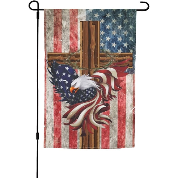 Small Patriotic American Eagle Garden Flag 12 x 18 Inch Outdoor Yard Decoration Without Stick