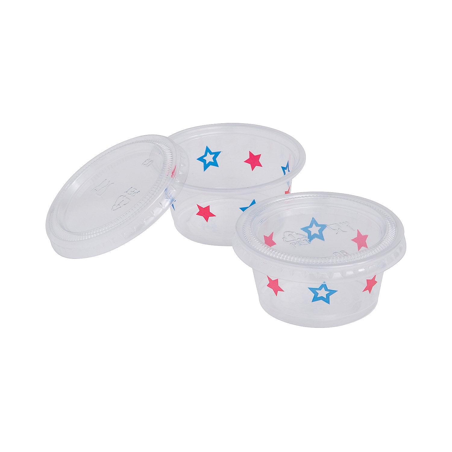 Small Patriotic Plastic Gelatin Shot Cups with Lids 100 Ct.