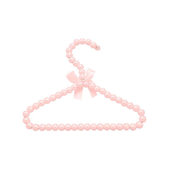 Small Pearl Hanger Mini Pearl Clothes Hangers with Ribbon for Women Dog Cat Pearl Beaded Clothes Hanger