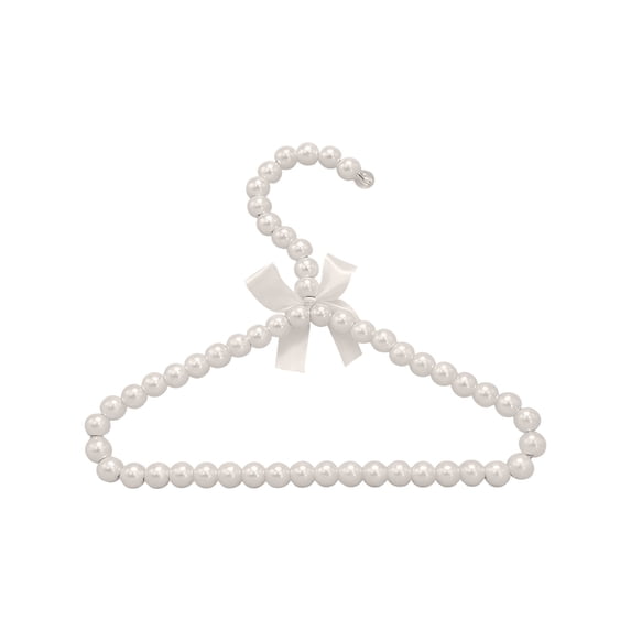 Small Pearl Hanger Mini Pearl Clothes Hangers with Ribbon for Women Dog Cat Pearl Beaded Clothes Hanger