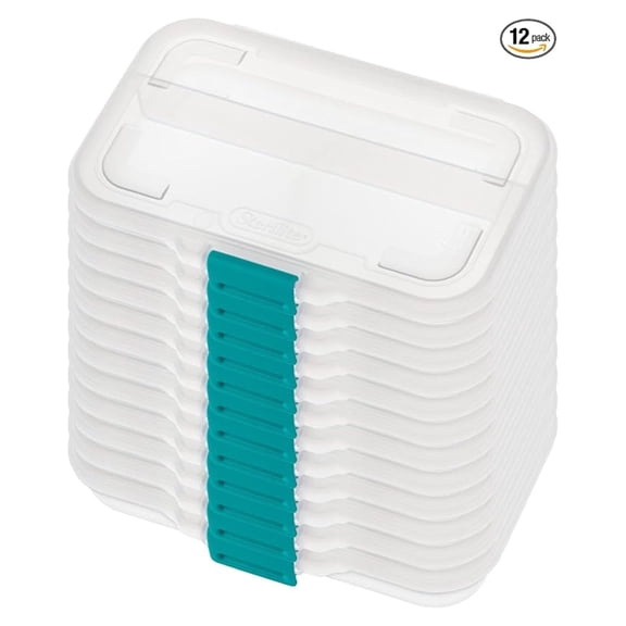 Small Pencil Boxes, 12 Pack - Stackable Plastic Storage Containers with Latch, Clear Organizer for Pens & Small Items