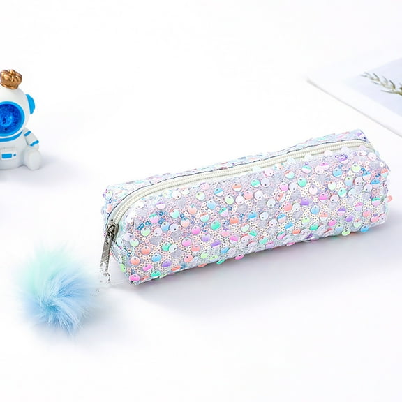 Small Pencil Case ,Nylon Makeup Bag ,Cosmetic Brush Bag for Woman Wet and Dry Powder Puff ,Travel Organizer Case for Purse Diaper Bag Home Organizing