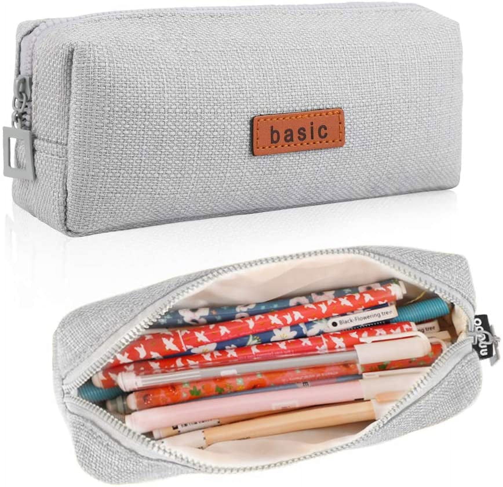 XMMSWDLA Small Pencil Case Student Pencil Pouch Coin Pouch Cosmetic Bag  Office Stationery Organizer for Teen School-Blue