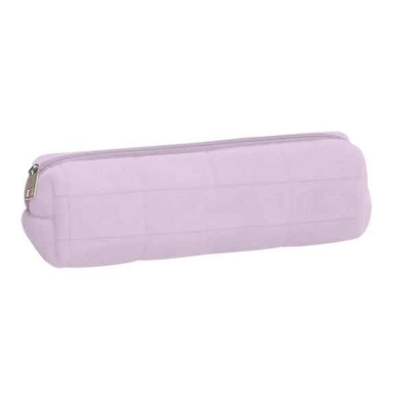 Small Pencil Pouch with Smooth Zipper, Portable Pen Organizer Bag Made of & Canvas, Mini Stationery Storage Case, Multi-Functional Bag for Women Students, Classroom Essentials, Purple