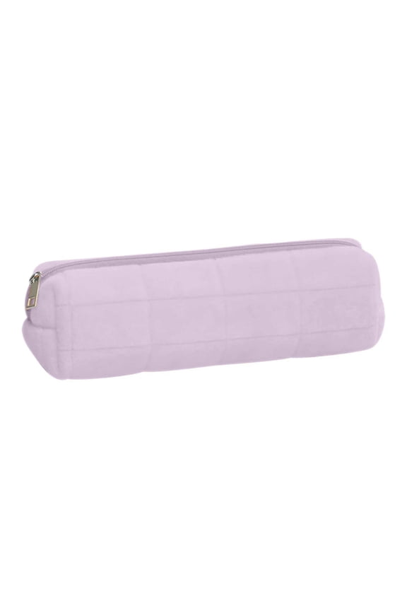 Small Pencil Pouch with Smooth Zipper, Portable Pen Organizer Bag Made of & Canvas, Mini Stationery Storage Case, Multi-Functional Bag for Women Students, Classroom Essentials, Purple