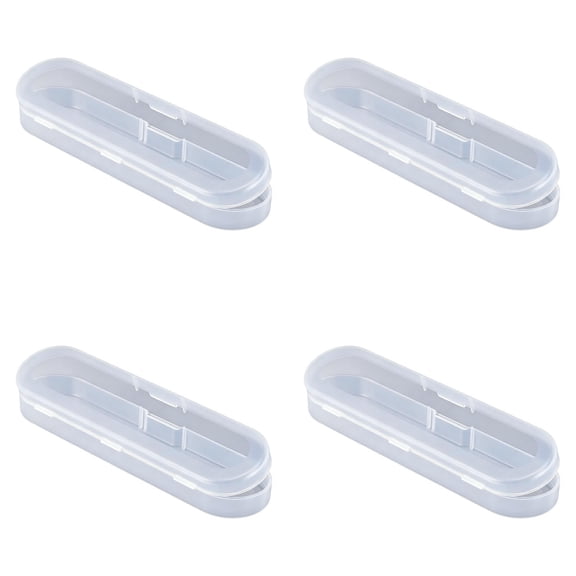 Small Pencils Case, Storage Containers Box With Hinged Lid, Transparent Plastic Stationery Case – 4 Pcs, 7X1.73 Inch, Portable Storage Container Box for Pencils, Pens, Accessories(Clear*4)