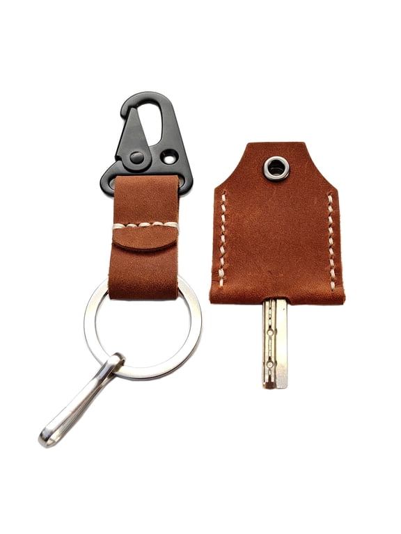 Small Personalized handmade leather key sleeve,Custom leather keychain,Protective Key cover for Broken Key