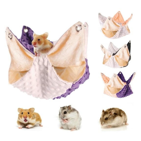 Small Pet Cage Hammock, Double-Layer Rat Hammock Hanging Bed, Warm Ferret Cage Hammock, Pet Swinging Bed for Sugar Glider Fleece Chinchilla