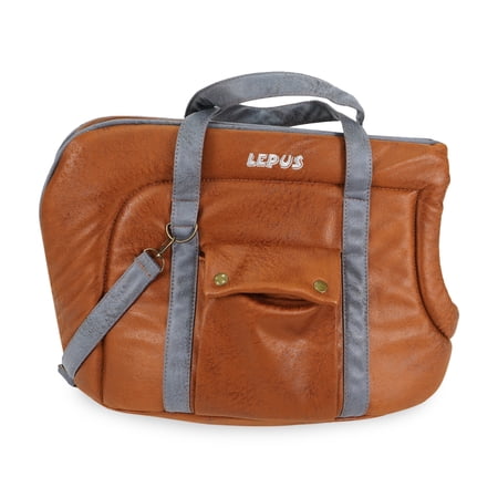Small Pet Carrier for Small Dogs and Cats - Washable Semi-Open Pet Travel Tote Bag - Adjustable Strap Pet Carrier for Cat Travel Bag - 9.8 x 15.7 x 13 Inch - Camel
