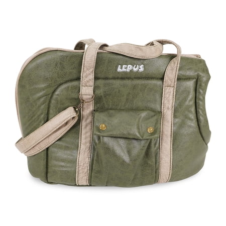 Small Pet Carrier for Small Dogs and Cats - Washable Semi-Open Pet Travel Tote Bag - Adjustable Strap Pet Carrier for Cat Travel Bag - 9.8 x 15.7 x 13 Inch - Sage