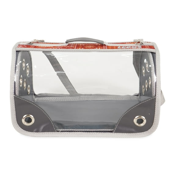 Small Pet Carrier for Small Dogs and Cats - Waterproof Soft Pet Travel Bag with Meshed Window - TSA Approved Pet Carrier for Cat Travel Bag - 7.9 x 13.8 x 7.9 Inch - Orange-Patterned