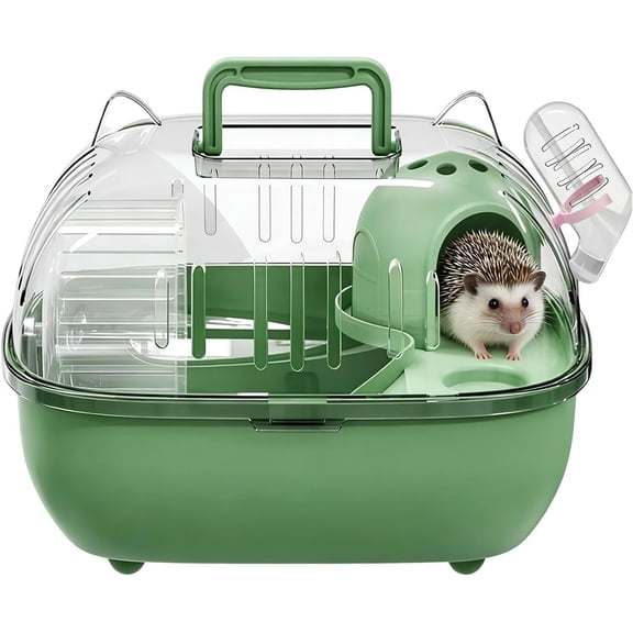 Small Pet Carrier - Transparent Cover Travel Cage for Rodents | Portable Outing Box with Ventilation Holes and Secure Latch Design, Compact Size Carrier for Mice Hamsters Lizards Short Trip