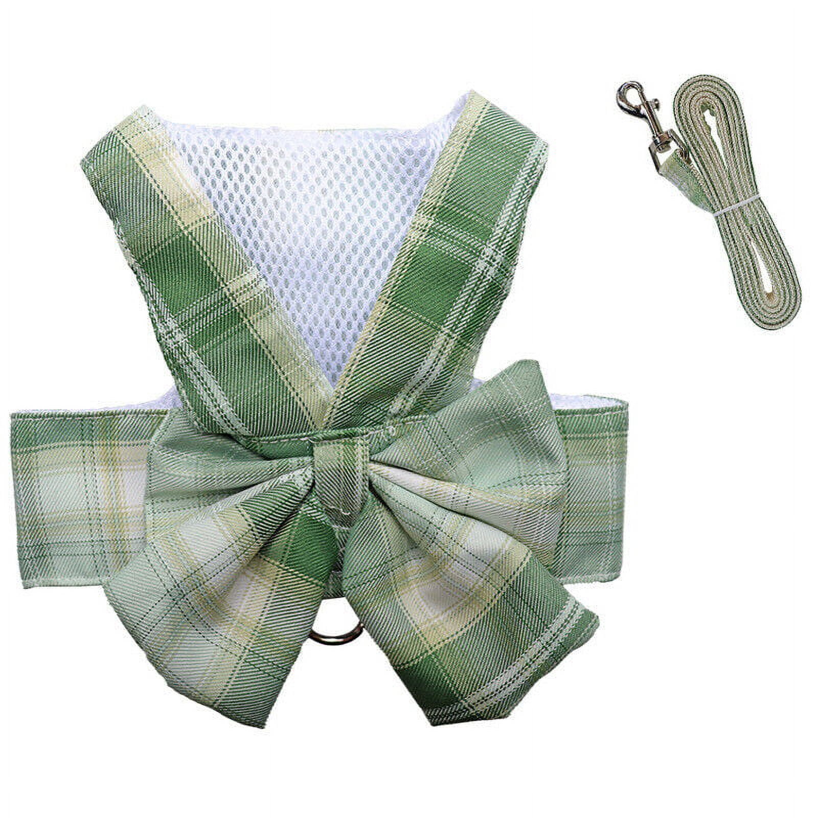 Small Pet Cat Dog Puppy Harness Lead Bowknot Breathable Soft Mesh Vest Strap Set