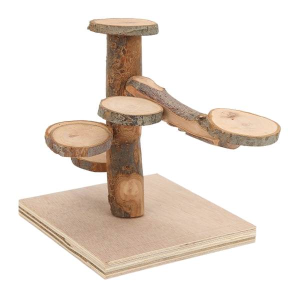 Small Pet Climbing Toy, Durable Applewood Ladder With Stable Base, Quick, Tool,Free Setup