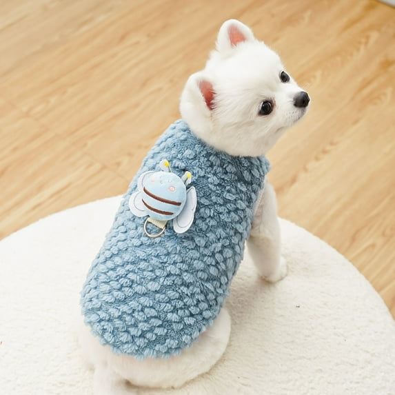 Small Pet Costume, Popular Bee Themed Sweater for Seasonal Fashion, Irresistible Outfit for Toy Poodles and Pomeranians During Fall. Blue M