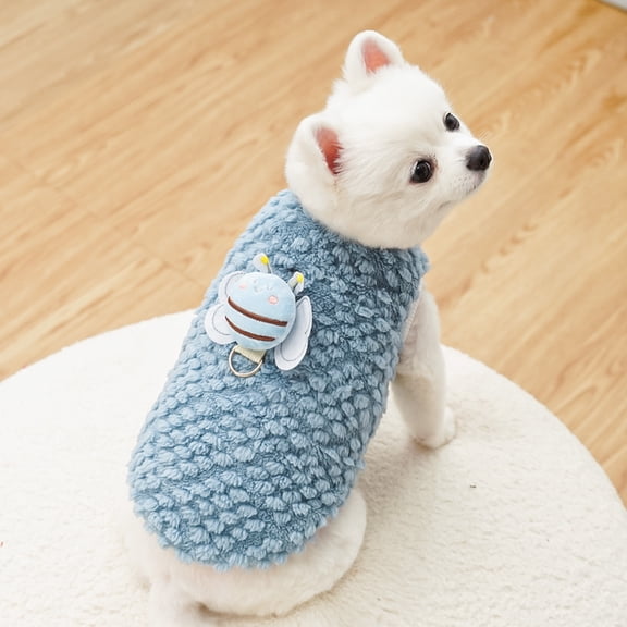 Small Pet Costume, Popular Bee Themed Sweater for Seasonal Fashion, Irresistible Outfit for Toy Poodles and Pomeranians During Fall. Blue XS