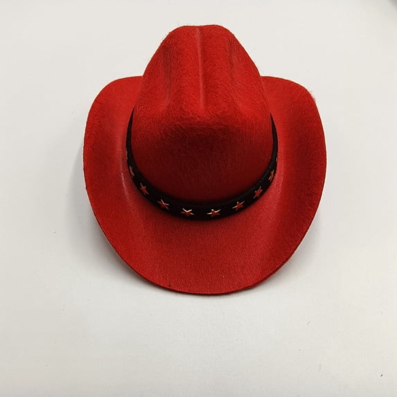 Small Pet Cowboy Hat with Gold Stars – Adjustable Dog & Cat Costume Accessories – Felt