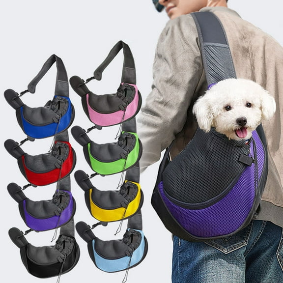 Small Pet Dog Sling Carrier | Breathable Mesh Travel Bag with Thickened Scratch-Resistant Bottom, Adjustable Padded Shoulder Strap, Double Safety, Fits Small Dogs & Cats Up to 2.5kg