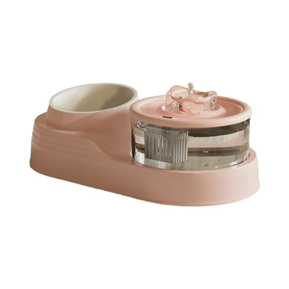 Small Pet Feeder and Automatic Water Dispenser, 2 in 1 Cat Auto Pet Feeder and Waterer Set Feeder Dish for Small Medium Pets Dog Puppy Kitten