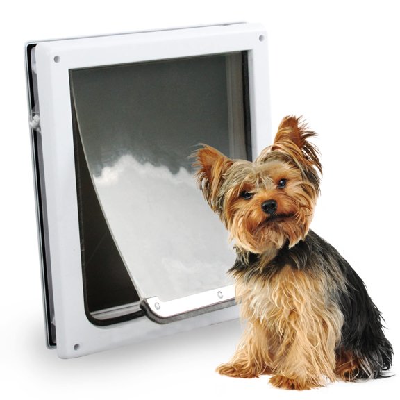 Small Pet Flap Door 2-Way Locking Wall Entry Transparent