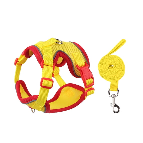 Small Pet Harness Leash Set Escape-Proof Vest for Puppies & Kittens, Adjustable Cat Walking Kit, Soft Breathable Mesh, Chest 12-16 Inches