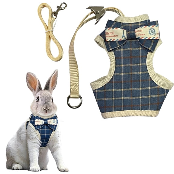 Small Pet Harness and Leash Set, Adjustable Mesh Vest for Rabbit Ferret Guinea Pig, Escape-Proof Bunny Harness Leash Set