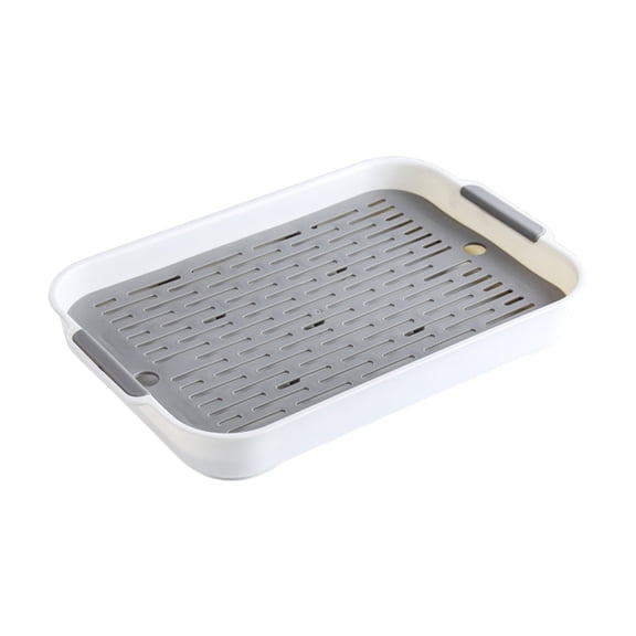 Small Pet Litter Box with Detachable Grate for Rabbits, Guinea Pigs, Hamsters, Plastic Potty Tray for Small Animals, Green White Blue