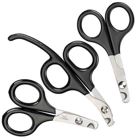 Small Pet Nail Scissors Cat & Bird Grooming Claw Care Black Handles Choose Size (Full Set - All 3 Sizes)