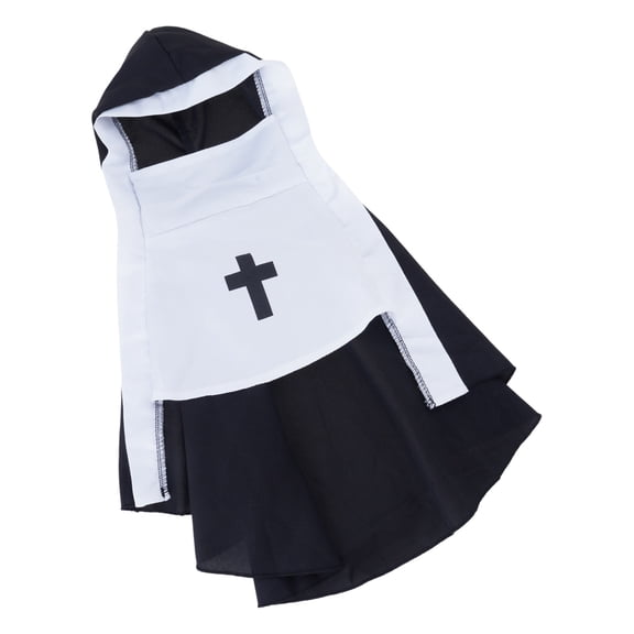 Small Pet Nun Cloak Robe Halloween Costume For Dog Cats Cosplay Party Outfit Funny Role Playing Photoshoots Accessories
