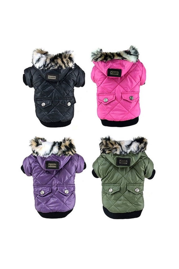 Small Pet Puppy Warm Winter Sweater Hoodie Clothes Doggy Cat Waterproof Thick Coat for Small Breed Dog Like Chihuahua