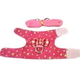 thumbnail image 1 of Small Pet Rabbit Hamster Bowtie Striped Star Harness Vest Leash Traction Rope, 1 of 8
