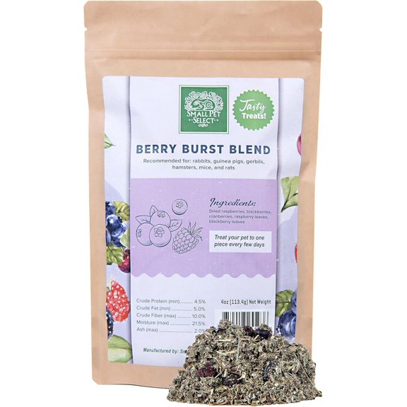 Small Pet Select - Berry Burst Blend, a Natural Treat for Rabbits, Guinea Pigs, Gerbils, Hamsters, Mice, and Rats, 4oz
