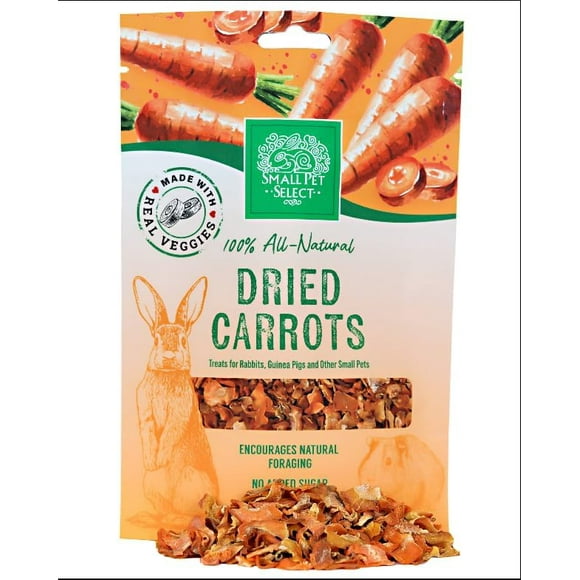 Small Pet Select - Dried Carrot, a Natural Treat for Rabbits, Guinea Pigs, Gerbils, Hamsters, Mice, and Rats, 2oz