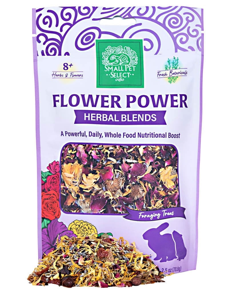 Small Pet Select - Flower Power Herbal Blend, a Natural Herbal Treat for Rabbits and Guinea Pigs, 4.4oz