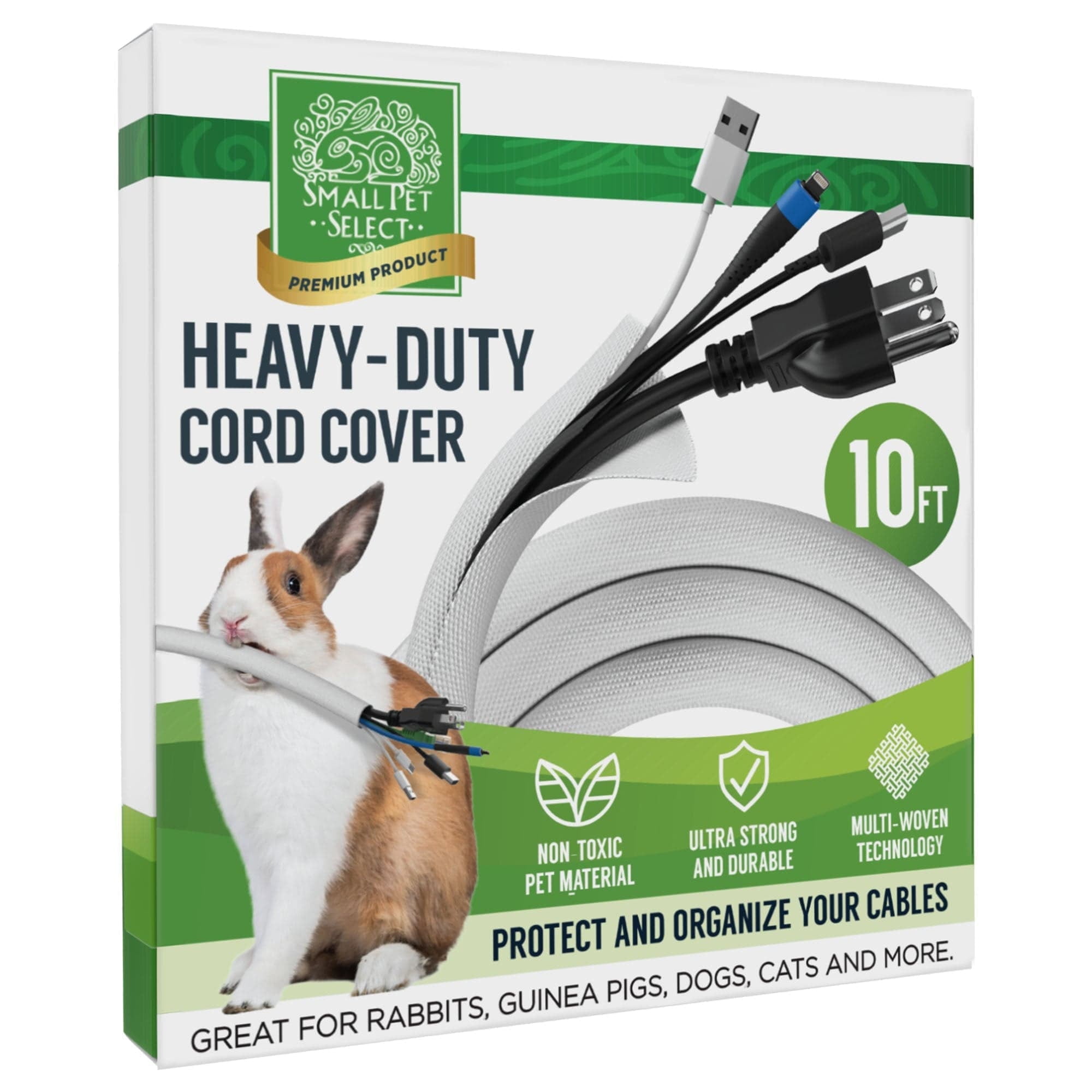 White 10ft Heavy Duty Pet Cord Cover