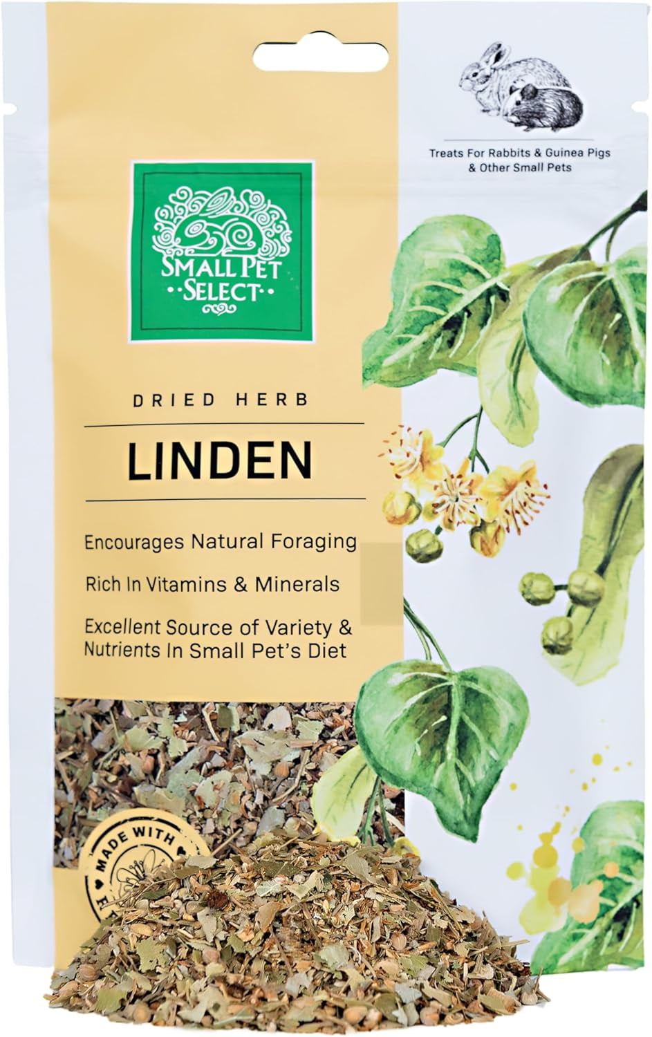 Small Pet Select - Linden, a Natural Herbal Treat for Adult Rabbits and Guinea Pigs, 2oz