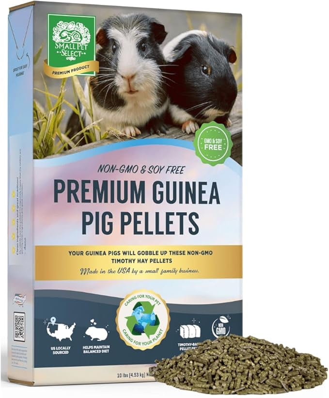 Small Pet Select-Premium Guinea Pig Pellet Food, Non-GMO, Soy Free. Local Ingredients in Pacific Northwest, 10lb, Green