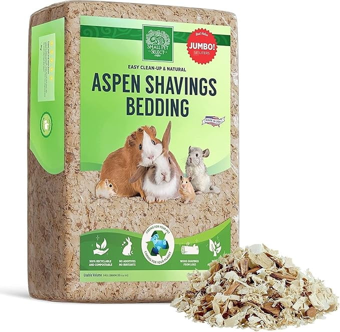 Small Pet Select Premium Natural Aspen Bedding, Animal Bedding for Small Indoor and Outdoor Pets, , Jumbo Size 141 L Pack